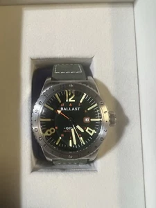 Ballast Amphion GMT BL-3149 Green 48mm Quartz Watch w/ Leather Strap - Picture 1 of 8