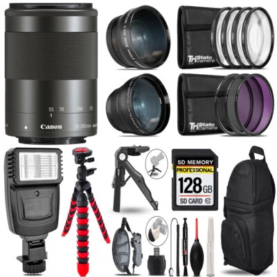 Lente Canon EF-M 55-200 mm IS STM - Kit de 3 lentes + Flash esclavo + Trípode - Kit de 128 GB Foto 1 de 4