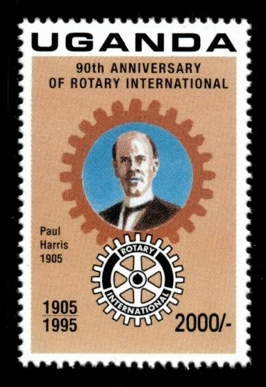 Uganda 1995 - 90 aniversario rotatorio - sello único (Scott #1315)- MNH Foto 1 de 1