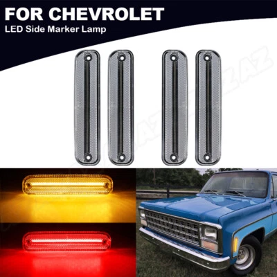 Marcador lateral LED para 75-80 Chevrolet C10 C20 73-80 GMC Chevy Pickup Blazer Suburb Foto 1 de 4