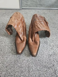 Distressed Leather Cowgirl Boots Cowboy Boots Ladies’ UK6 - see size note - Picture 1 of 2