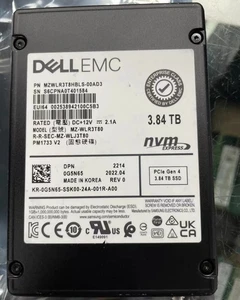 Samsung PM1733 3.84TB DELL SSD 2.5" U.2 NVME PCIE MZ-WLJ3T80 MZWLR3T8HBLS-00AD3 - Picture 1 of 3