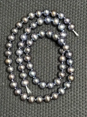 Collar de perlas cultivadas barrocas grises genuinas de 7 mm sin broche stock antiguo P63 Foto 1 de 3