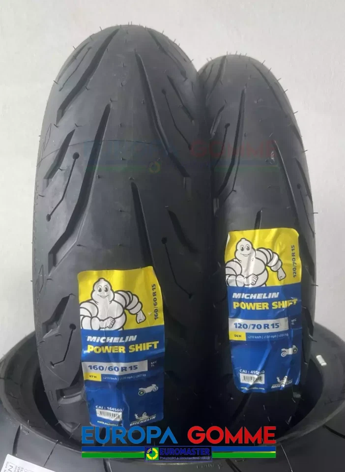 Paire 120/70 R15 + 160/60 R15 Michelin Power Shift DOT/Annee 2025/24 Pneus T-Max - Photo 1/4