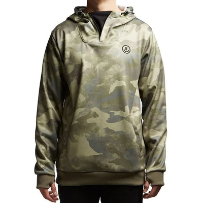 Moletom com capuz Neff Hero Shredder Bonded Fleece 1/4 com zíper, masculino médio, camuflado novo - Imagem 1 de 2