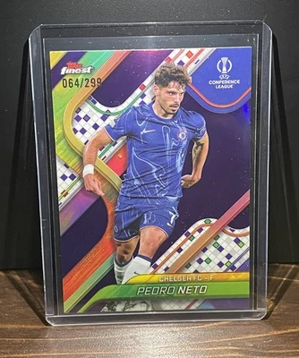 2024-25 Topps Finest UEFA Pedro Neto Purple Refractor 64/299 - Chelsea - Image 1 of 2