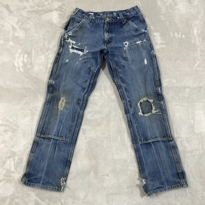 Carhartt Double Knee Jeans Mens 30x30 (fit 28x27) THRASHED DISTRESSED STRETCH - Image 1 of 4