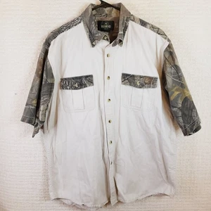 Redhead Men's L Camo And Khaki Short Sleeve Button-up Shirt Cotton - Picture 1 of 17