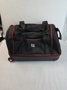 Borsa Borsone FULL 20"x12"x12" Nera con Bordo Rosso Ruote Rotante Trasporto Valigia - Foto 1 di 10
