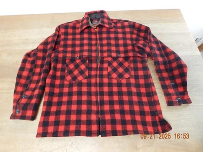 Chaqueta De Colección Johnson Woolen Mills Mackinaw Rojo y Negro Buffalo Cuadros SM? Foto 1 de 3