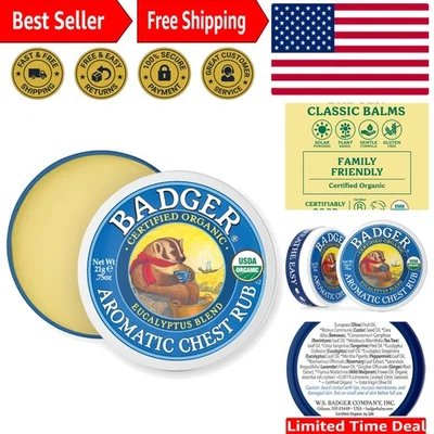 Frotamiento de pecho aromático natural - remedio de aceite esencial de eucalipto y lavanda, 0,75 oz Foto 1 de 4