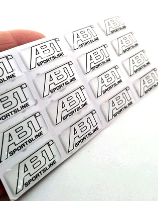 abt Logo 3x Lenkrad Felgen Gel Silicon Emblem  Aufkleber Interieur 3 cm x 1,2cm - Bild 1 von 4