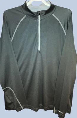Slazenger Mens Large Black Golf Quarter-Zip Pullover Sweatshirt - Imagem 1 de 4