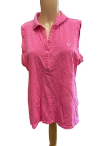 Crew Clothing Polo Shirt Sleeveless Pink Cotton - Size 16 - Picture 1 of 4