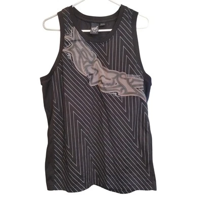 Camiseta deportiva sin mangas Fox Racing para hombre LG negra/gris a rayas con logotipo gráfico Foto 1 de 4