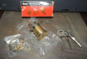 NOS GUARD BRAND 18 Pins Rim/Mortise Lock Cylinder No. 171, Cross Keyway, 3 KEYS - Picture 1 of 14
