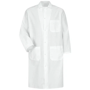 Red Kap Gripper-Front Spun Polyester Butcher Coat with Interior Pocket - Picture 1 of 3