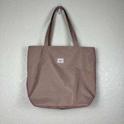 Herschel Supply Co 帆布粉红色灰玫瑰海岸海滩购物托特包 — 第 1/4 张图片