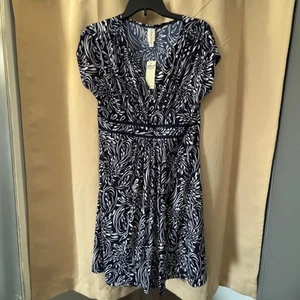 Abito donna Perception Concept blu navy floreale manica corta XL - Foto 1 di 4