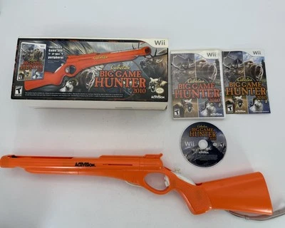 Nintendo Wii Cabela’s Big Game Hunter 2010 con pistola de tiro superior y caja, probado, bueno Foto 1 de 4