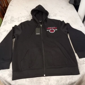 True Religion HS Full Zip Jet Black Script Hoodie Herren Größe Large Spellout Neu! - Bild 1 von 21