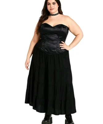 Daisy Corsets Glitter Whimsigoth Corset Womens Plus XXL Black Lace-Up Cyber Punk - Image 1 of 4