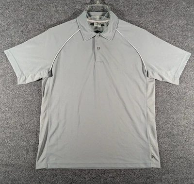Camisa polo masculina Alo cinza média CoolFit desempenho golfe tênis ioga roupa ativa - Imagem 1 de 4