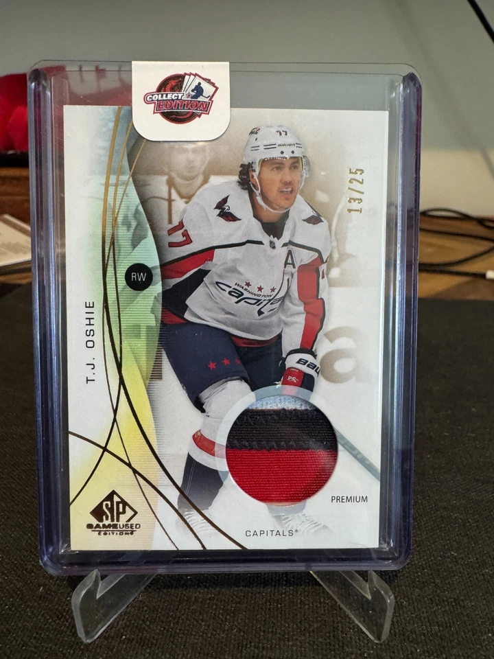 2024-25 Upper Deck SP Game Used GOLD Patch #56 T.J. Oshie 3 Color #13/25 - Image 1 of 4