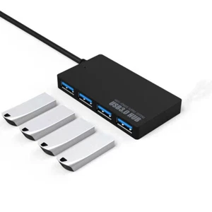 4Ports Type C Hub Splitter USB 3.0 High Speed Adapter Multi Desktop PC Laptop UK - Picture 1 of 5