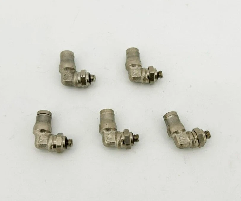 Lote de 5 nuevos codos machos Lawson 28292 tubo 5/32" x 10-32 rosca, latón Foto 1 de 4