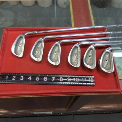 PING EYE 2 BLACK DOT 3-9 IRONS --MISSING 8 IRON -NICE CLUBS -GOOD GRIPS R-SHAFTS - Image 1 of 4