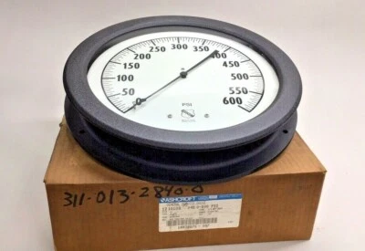 Ashcroft 12-1010A-04B 0-600 PSI Calibre 12" Bronce Tubo/Latón 1/2"npt Conexión Trasera Foto 1 de 4