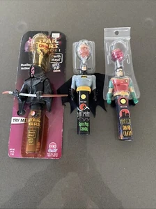 Vintage SPIN POP CANDY - BATMAN & ROBIN DARTH MAUL SPIN TOY Works! - Picture 1 of 8