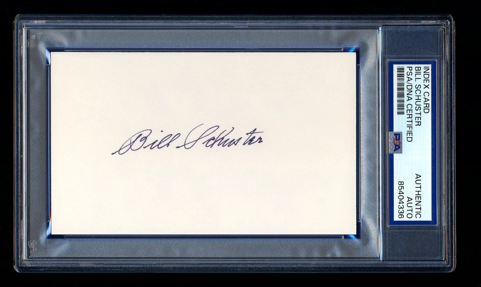 BILL SCHUSTER SIGNED MINT INDEX CARD PSA/DNA AUTOGRAPH 1945 CHICAGO CUBS PCL HOF - Image 1 of 1