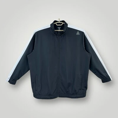 Chaqueta deportiva Reebok negra para hombre talla 3XL cremallera completa logotipo mangas largas Foto 1 de 4