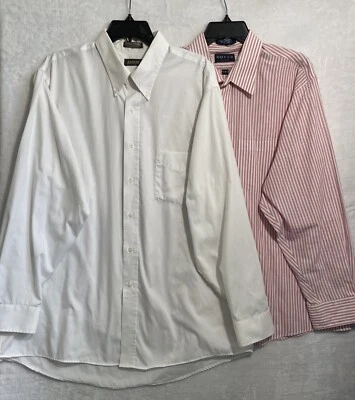 Arrow Mens Button Shirt Lot 2 Multicolor XL Cotton Long Sleeve Collar Vintage - Image 1 of 4