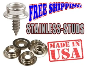 STAINLESS STEEL DOT STUDS WITH 5/8" SCREW OR PLAIN-MARINE-OUTDOOR-RV-$7.49-57.00 - Foto 1 di 3