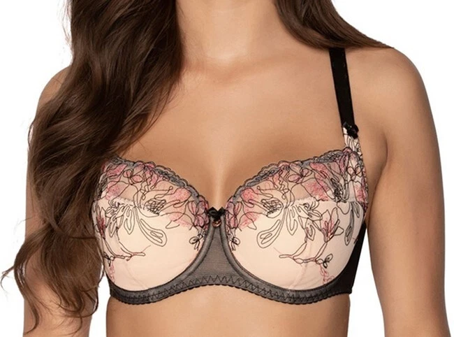 Women Beige Semi padded flowers Bra Lingerie Gaia 1182 Giorgia 36 C - Image 1 of 4