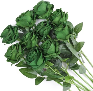 Artificial Flowers Silk Roses Real Touch Bridal Wedding Bouquet for Home Garden - Picture 1 of 12