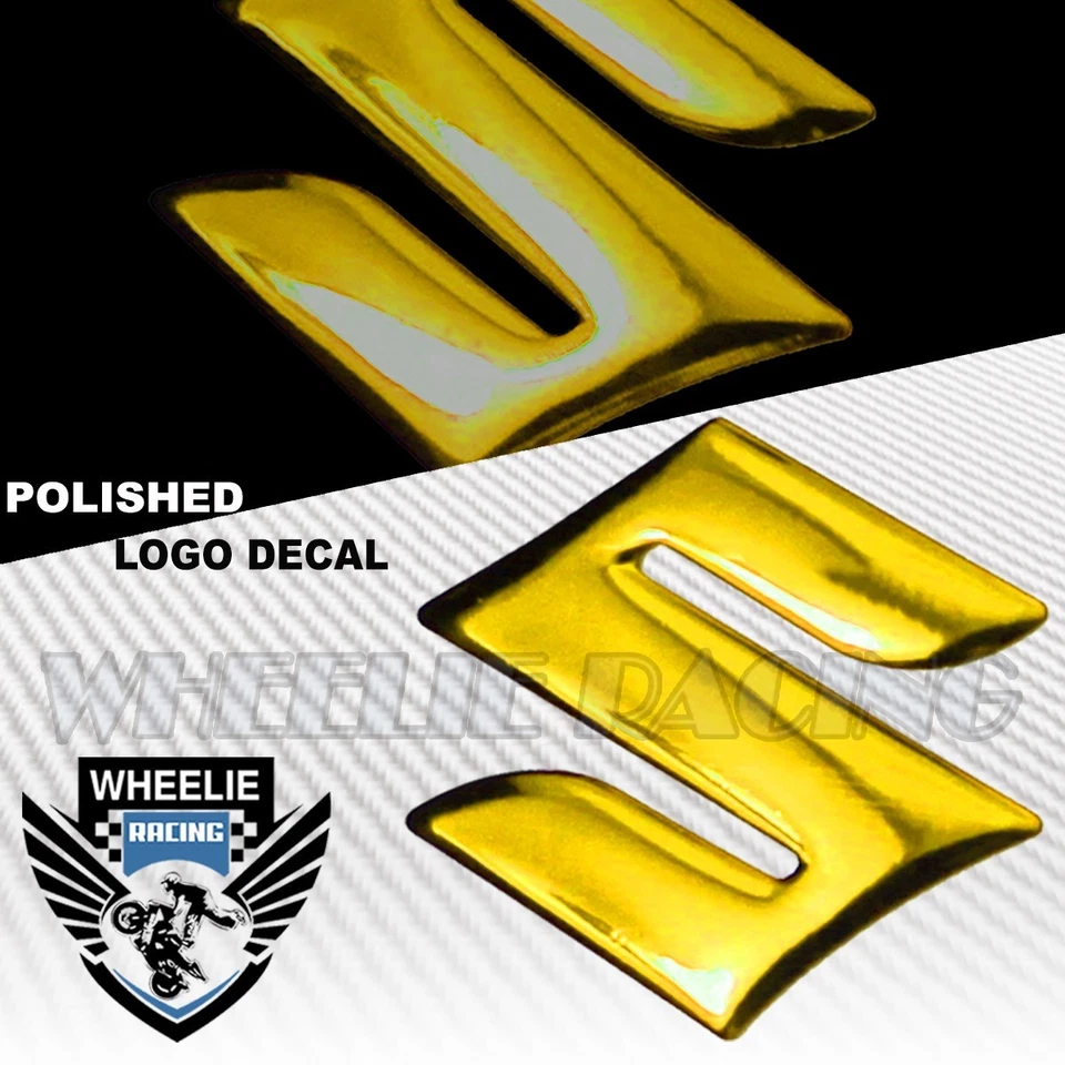 2" MOTO/BIKE 3D POLISH/SHINY ABS EMBLEM DECAL LOGO FENDER STICKER SUZUKI GOLD - Image 1 of 1