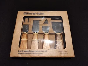 Bread And Butter Brand Acacia Wood 4 Piece Cheese Tool Set New - Picture 1 of 4