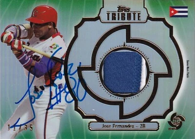 Tarjeta parche cubana usada en juegos Topps Tribute 2013 firmada por José Fernández auto'd WBC Foto 1 de 3