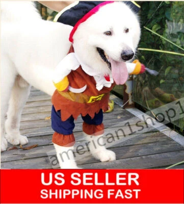 Disfraces de Halloween Ropa para Perros Pirata Capitán Mascota Ropa para Cachorro Gato NUEVO Foto 1 de 4