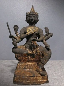 Buddha Statue Bronze Sculpture Brahma with Eight Arms Thai Amulet 17/18th C - Picture 1 of 13