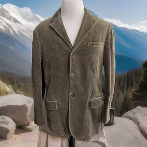 Vintage Polo Ralph Lauren Corduroy Sport Coat Blazer Jacket Men’s Large Green - Picture 1 of 14