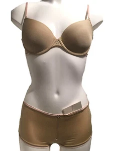 Sujetador Elle Macpherson Prisma Rosa Desnudo 34A Con Aros Acolchado Plunge y Boyshorts 10 - Imagen 1 de 5