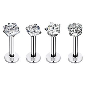 32Pcs Surgical Steel Nose Ring Stud L Bend Screw Bone Studs Earring 20G 18G 16G - Picture 1 of 16