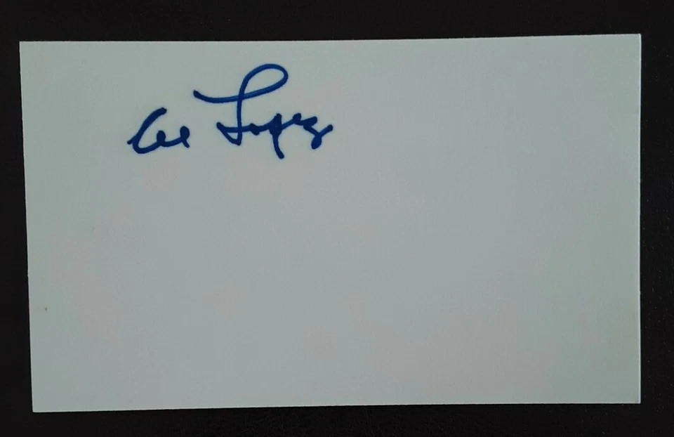 Al Lopez Autograph Auto Signed Index Card Cleveland Indians White Sox Dodgers - Image 1 of 1