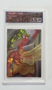 1995 Marvel Metal Checklist Hulk Spider-Man Iron Man #138 ECG 9.5 GEM MINT 💎 