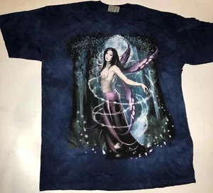 Mountain Purple Moonlight Night Fairy Wings Magic Fantasy Spirit Shirt S-5X - Picture 1 of 5